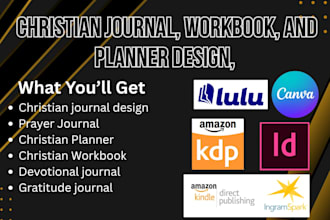 design a premium prayer journal, christian journal, workbook, planner design