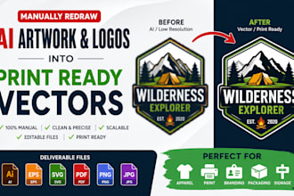 manually redraw ai artwork and logo into print ready vectors