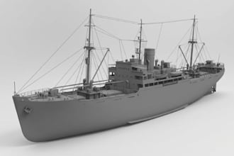create custom 3d ship model and architectural scale model for 3d printing