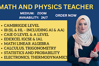 tutor math and physics to ib, caie o and a levels and edexcel igcse ial