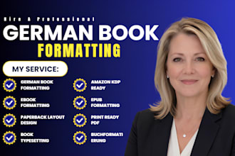 do german book formatting, kindle, format ebook, paperback layout and amazon KDP