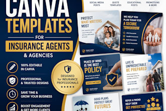design editable canva templates for insurance agents and agencies
