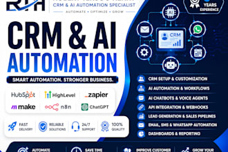build CRM, ai automation, workflow, and sales funnel solutions