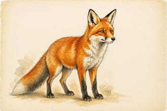 draw digital watercolor animal illustration in classic style