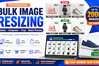 batch resize, compress, crop and optimize product images