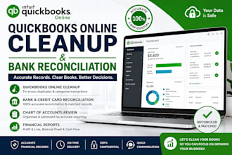 clean up quickbooks , reconcile accounts, and fix errors