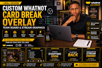 design a custom whatnot overlay for your card breaks