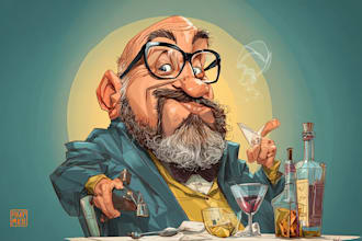 digital illustration cartoon character
