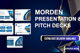 design business pitch decks and presentation slides