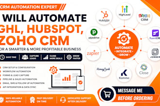 automate ghl hubspot zoho crm forms fluent jobber close io konmo honeybook crm