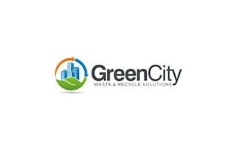 design green city waste recycle solutions logo