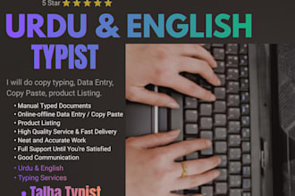 do fast and accurate urdu and english typing and data entry