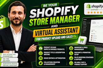 be your shopify VA for listings and sales