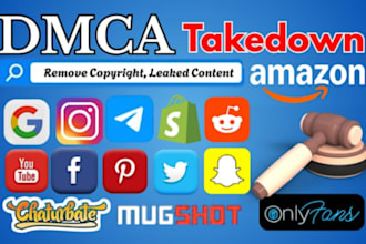 permanently remove mugshots articles harassing copyright leaked contents by dmca