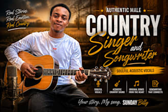 be your male country singer with soulful acoustic vocals