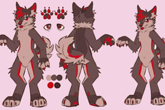 draw sfw nsfw furry ref sheet, fursona ref sheet, furry oc for your fursona