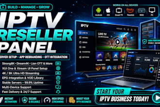 provide reseller panel stable server, strong8k 4k, lion ott, megaott, trex ott