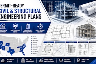 create permit ready civil and structural building plans for texas, florida