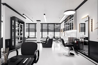 redesign commercial space architect interior 3d rendering,spa, salon,barber shop