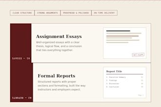 write professional assignments, essays and research reports