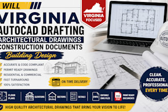 virginia autocad drafting architectural drawings construction documents building