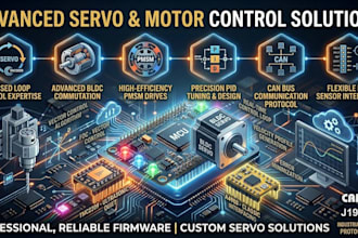 develop closed loop servo motor, bldc, pmsm, can bus , pid control firmware