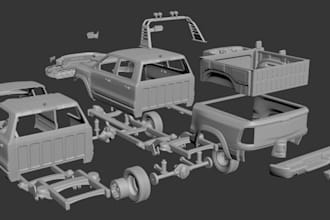 custom car body kit, truck kit design, car part off road accessories 3d printing
