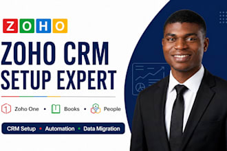 setup zoho crm, zoho one, zoho books, zoho people  and data migration