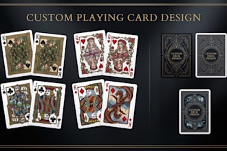 design 52 playing card deck poker card game box artwork illustration blackjack