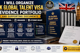 organize UK global talent visa evidence portfolio and supporting documents