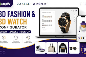 build 3d fashion configurator 3d watch clo3d on shopify using zakeke or kickflip