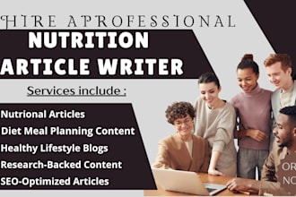 write research backed nutrition, diet, meal, and healthy lifestyle articles