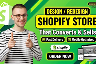 build and design a professional shopify ecommerce store