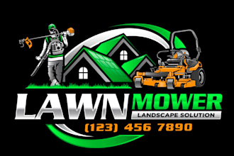 draw professional landscape, agriculture, and lawn care logo