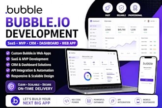 build bubble io saas mvp, ai web app, crm, dashboard, and custom web application