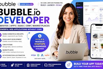 develop bubble io website bubble app saas CRM and marketplace
