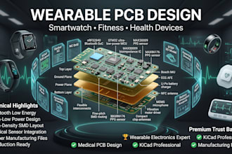 do pcb design for wearable electronic, health device, smartwatch fitness