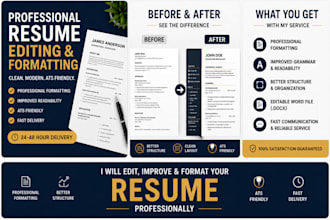 professionally edit and improve your resume or CV