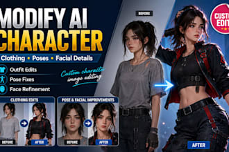 modify ai character clothing poses and facial details