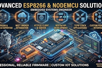 engineer esp8266, nodemcu, mqtt, http, rest API ,tcpip applications