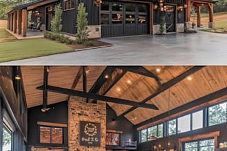 design barndominium, farmhouse, country house, ranch and cottage