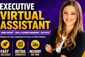 be your executive virtual assistant for admin support email, calender management