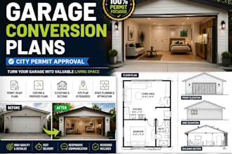 design garage conversion, adu plans and construction drawings