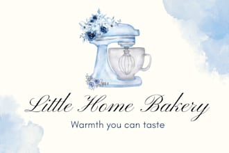 do feminine watercolor bakery,sweets,cake,desserts,cookie logo