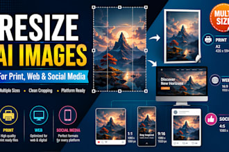 resize ai generated images for print web and social media