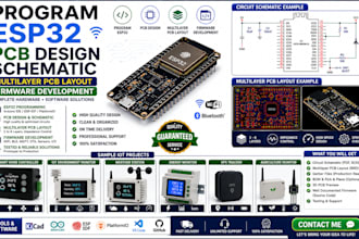program esp32 pcb design, schematic multilayer pcb layout, firmware development