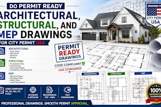 do permit ready architectural, structural, and mep drawings for city permit USA
