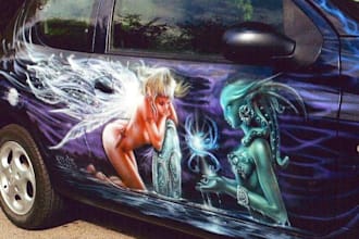 do 90s airbrush graffiti design, airbrush art and lettering wargaming miniatures