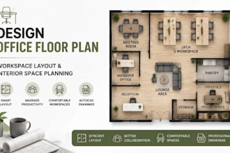 design office floor plan, workspace layout interior space planning
