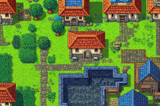 make pixel art game environment tileset tilemap for unity rpg maker scene assets